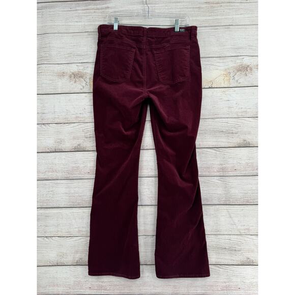 Kut from the Kloth Karen Baby Bootcut Corduroy Jeans Womens 12 Burgundy Wine - Picture 2 of 11